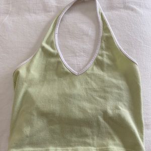 Green and white brandy Melville halter top